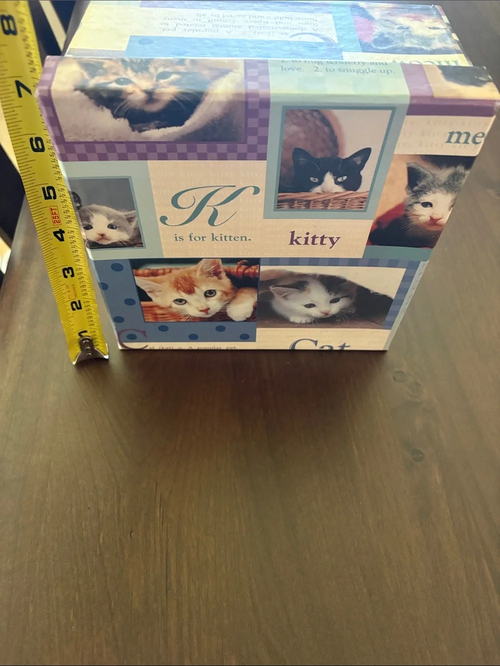 Kitty Cat Decorative Storage Box - Blue and Purple
